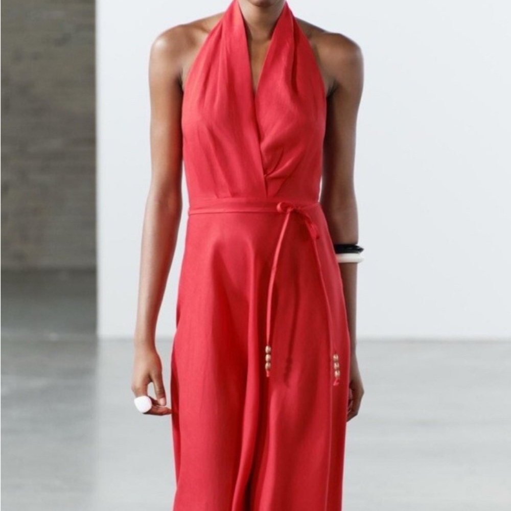 Brand NEW! Zara Collection Midi Dress Red Size Small